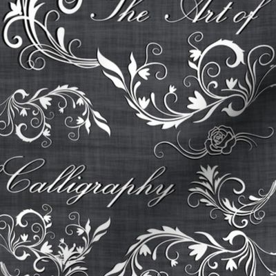 calligraphy  damask