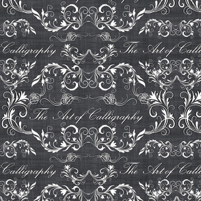 calligraphy  damask