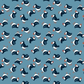 Tossed Puffins Small Scale