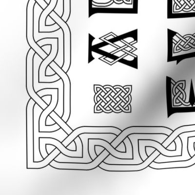 03676265 : celtic knotwork tea-towel wall-hanging