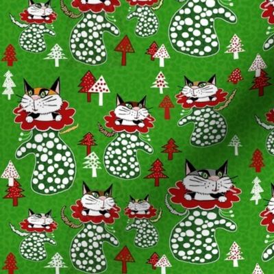 kittens in mittens red green white
