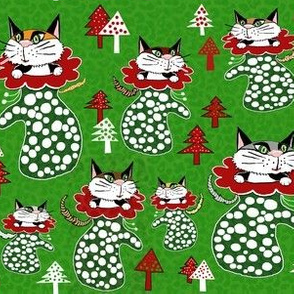 kittens in mittens red green white