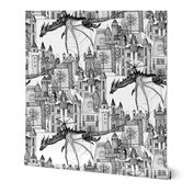 Dragon Kingdom Winter Toile