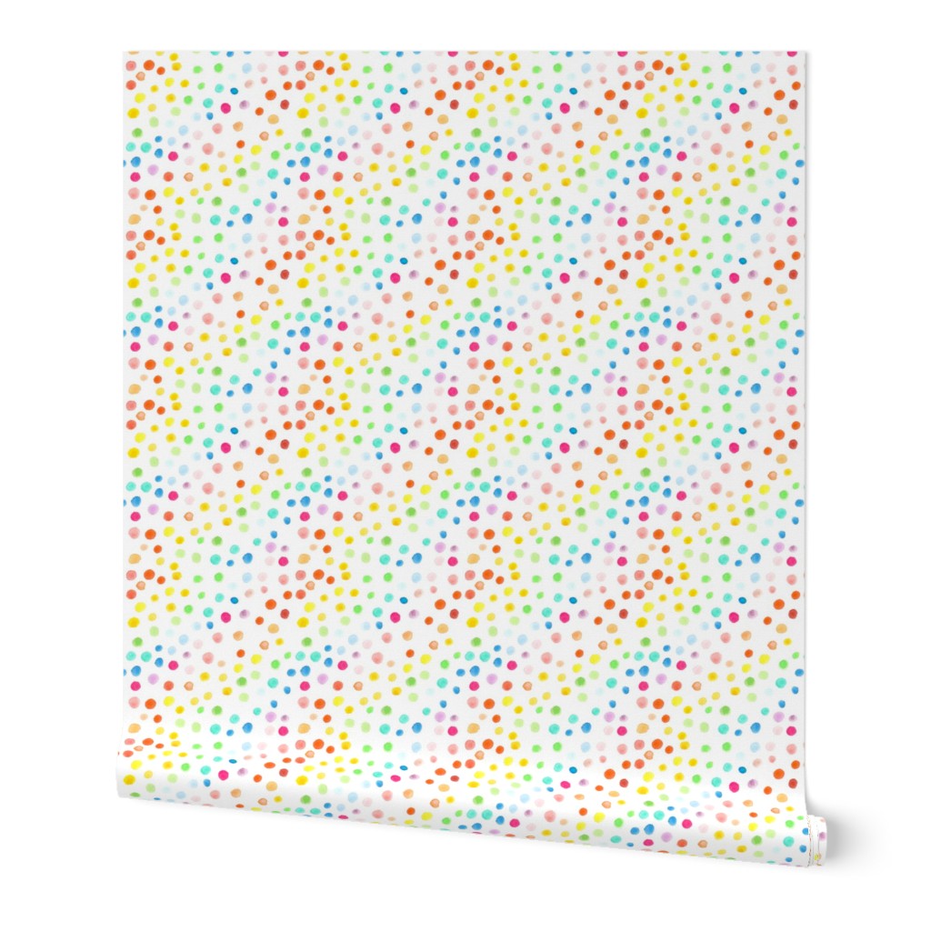 Rainbow watercolor dots