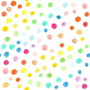 Rainbow watercolor dots