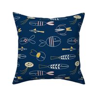 Geometric fish blue scattered