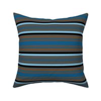 Blue Brown Black Horizontal Stripe