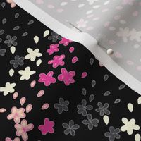 Calligraphy Blossoms( Black/Pink)