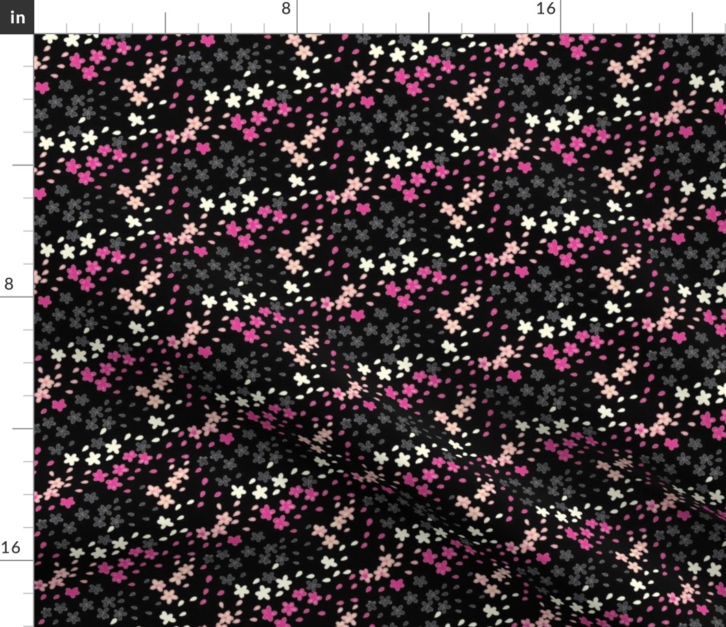 Calligraphy Blossoms( Black/Pink)