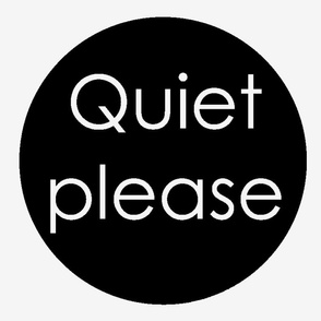 quiet please cushion  black and white