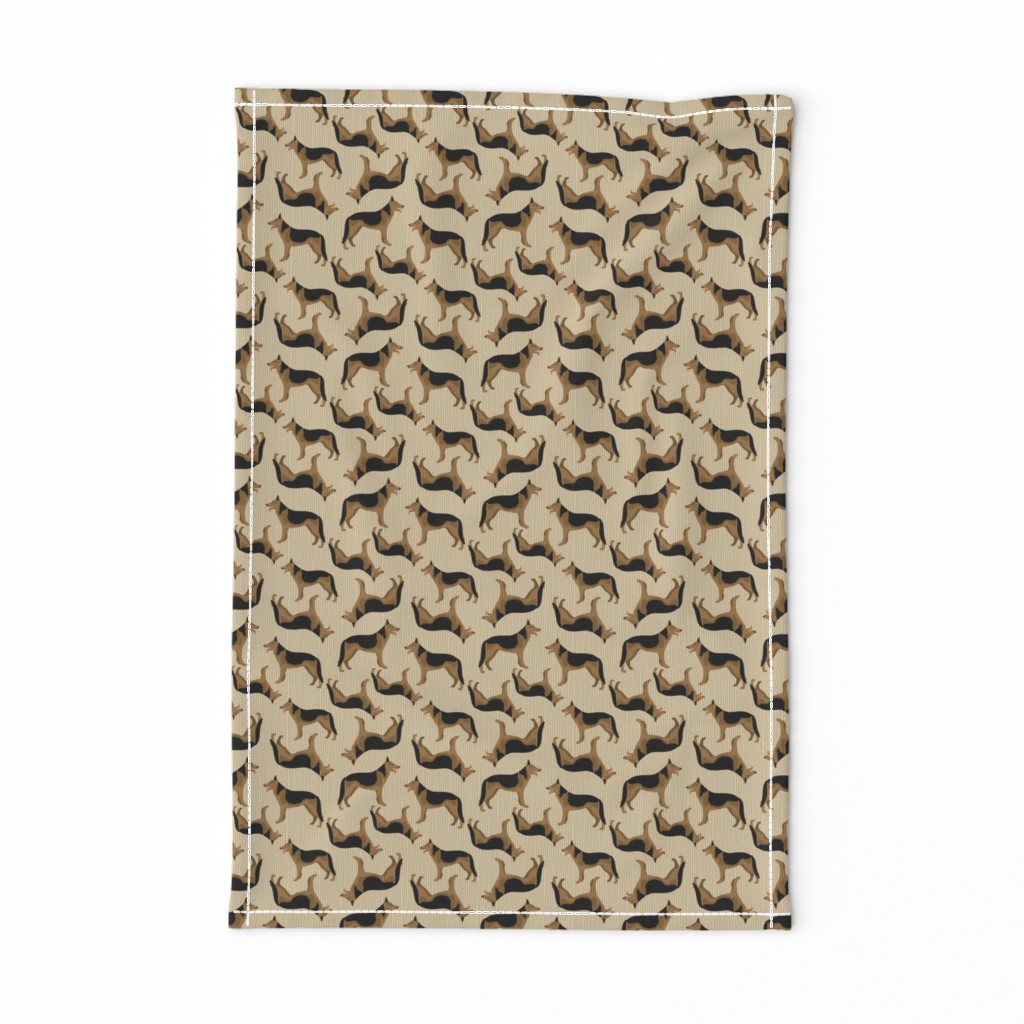 German shepherd on beige background