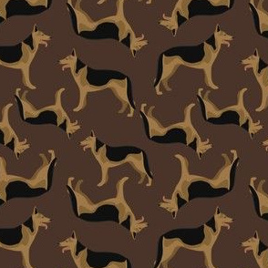 German shepherd dog, Deutscher Schäferhund on brown background