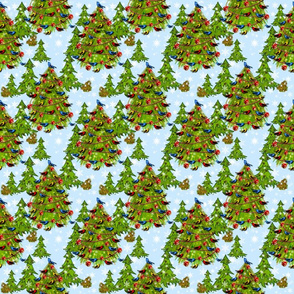 Bear Christmas Personalized Woodland Wrapping Paper - GREEN