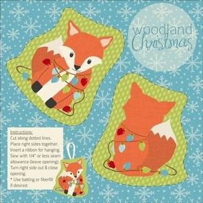 Running Foxes Red Christmas Fox Winter Snowflake Holiday Animal Tan Woodland by Spoonflower