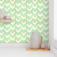 Gilded Herringbone in Mint