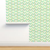 Gilded Herringbone in Mint