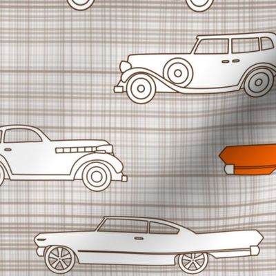 Vintage Cars Brown & Orange