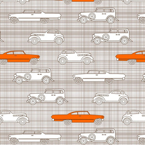 Vintage Cars Brown & Orange