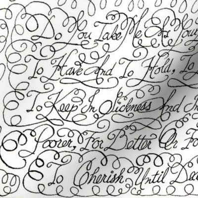 Wedding Vows Calligraphy Lace