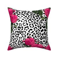 Ooh La La! Leopard with Hot Pink Redoute Roses ~ Large