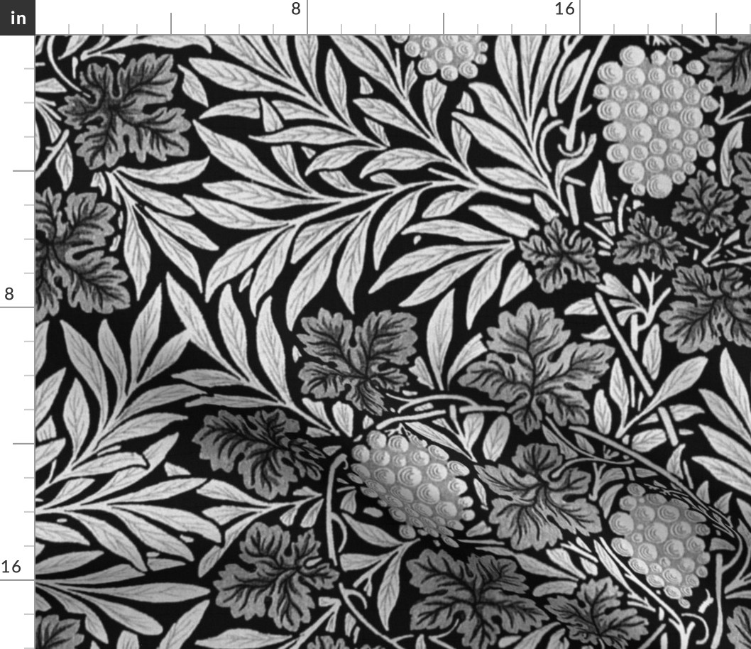 William Morris ~ Jungle Vines ~ Black and Silver
