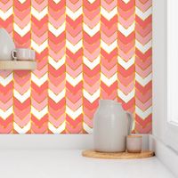 Gilded Ombre Herringbone in Coral 