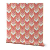 Gilded Ombre Herringbone in Coral 