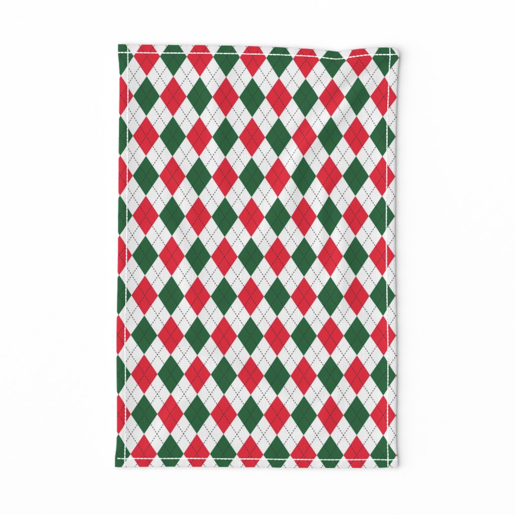  Argyle Red, Green & White