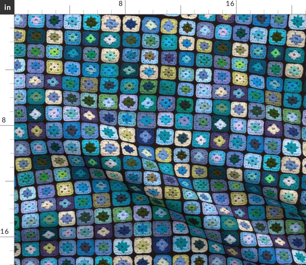 Granny Square Blue Green