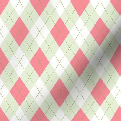  Argyle Pastel Pink, Green