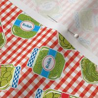 Pickle Jars On A Picnic Background 