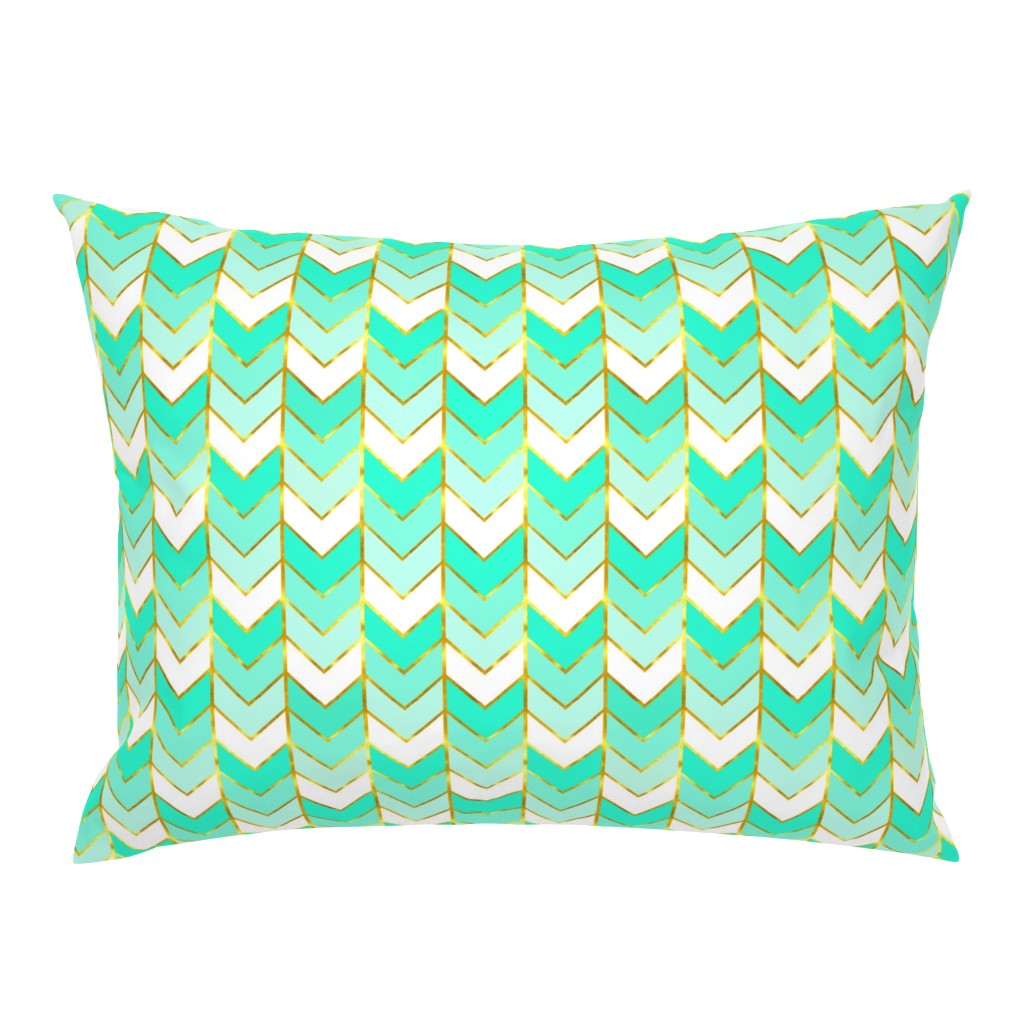 Gilded Ombre Herringbone in Mint