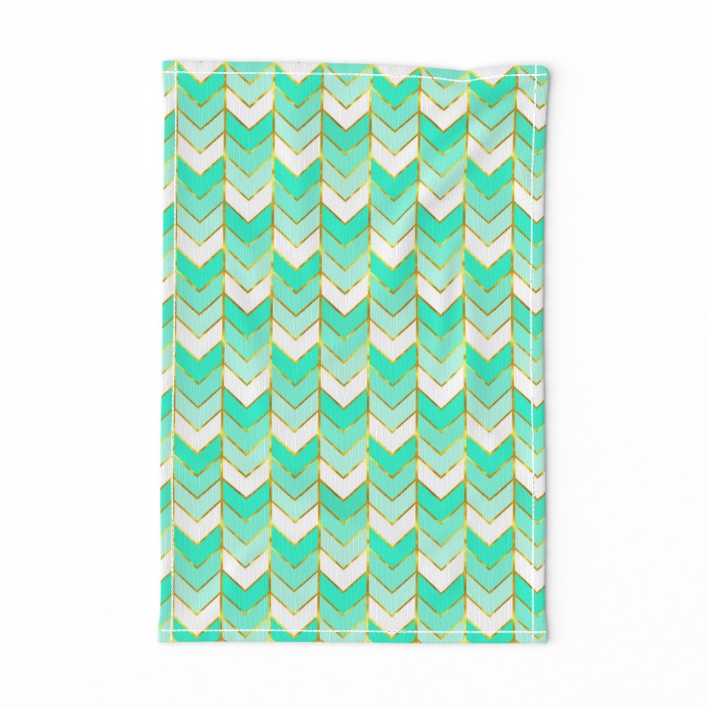 Gilded Ombre Herringbone in Mint