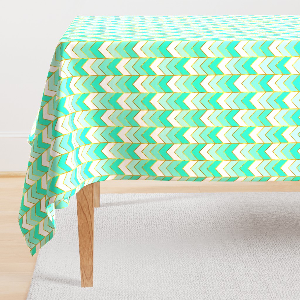 Gilded Ombre Herringbone in Mint