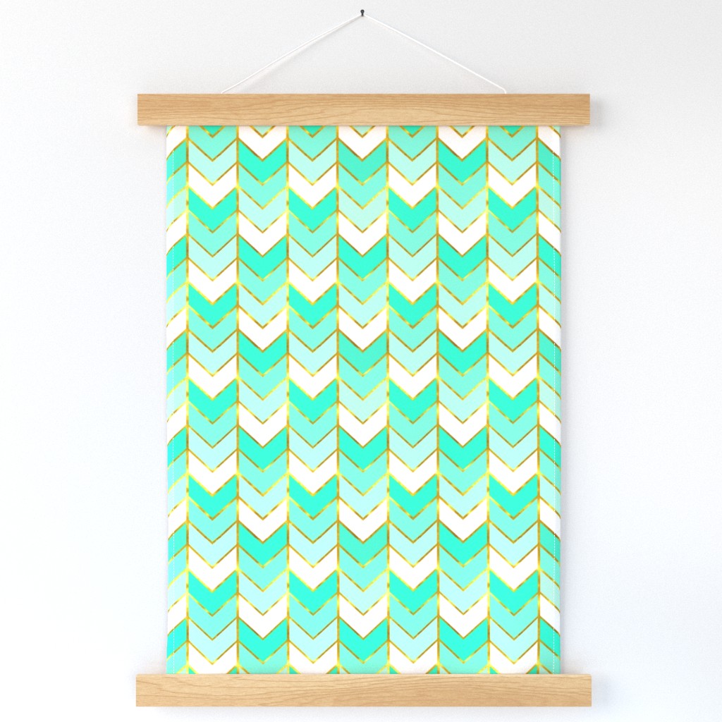 Gilded Ombre Herringbone in Mint