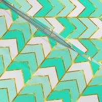 Gilded Ombre Herringbone in Mint