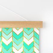 Gilded Ombre Herringbone in Mint