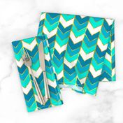 Gilded Ombre Herringbone in Aqua