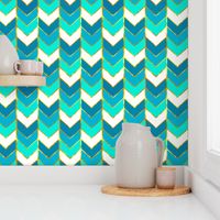 Gilded Ombre Herringbone in Aqua