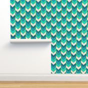 Gilded Ombre Herringbone in Aqua