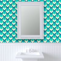 Gilded Ombre Herringbone in Aqua