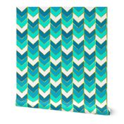 Gilded Ombre Herringbone in Aqua