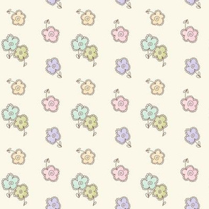 frilly flowers - cream