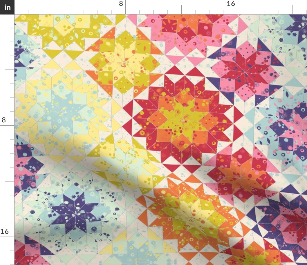 Infinite floral cheater quilt