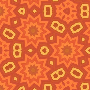 Orange Stars Retro Geometric