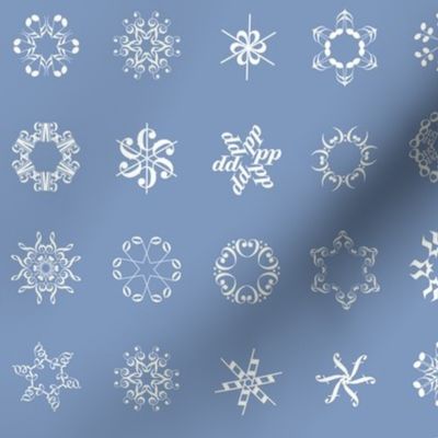 musical snowflakes on Christmascolors frosty blue