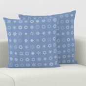 musical snowflakes on Christmascolors frosty blue