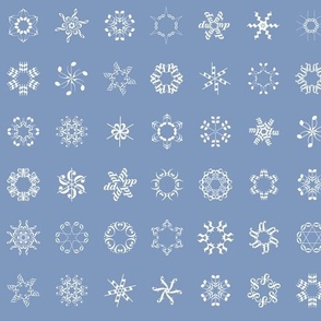 musical snowflakes on Christmascolors frosty blue