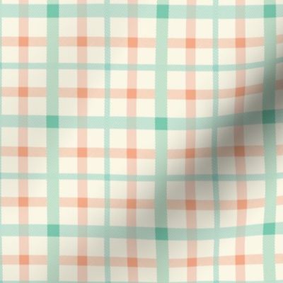 plaid tartan mint peach ivory