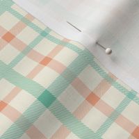 plaid tartan mint peach ivory